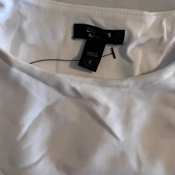 Express White Body Contour HIGH NECK TANK TOP Shirt New - Picture 5 of 10